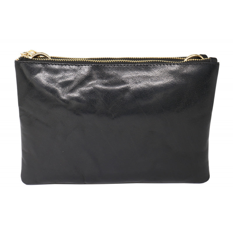 Baron Italian Leather Double Zip Bag