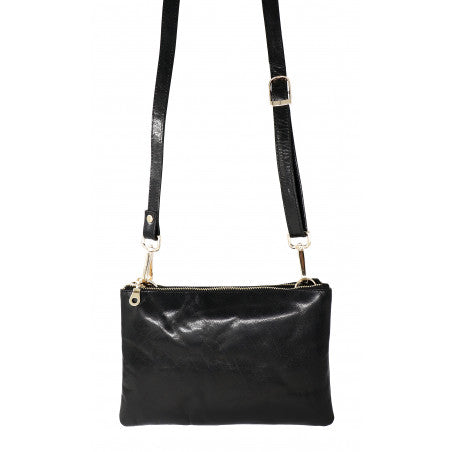Baron Italian Leather Double Zip Bag