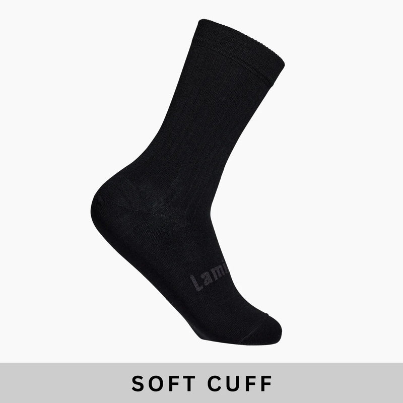 Lamington Merino Soft Cuff Crew Socks - Man - Black