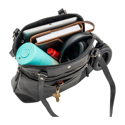 Greenwood Arden Leather Tote - Black Work and Travel Bag