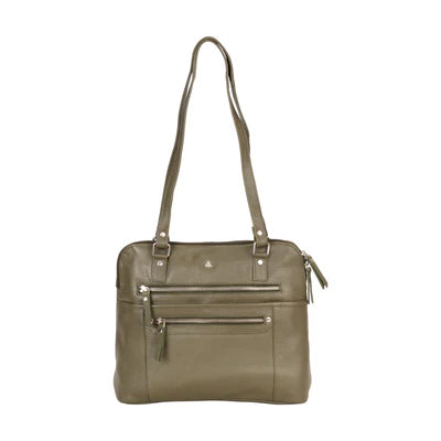 Greenwood Arden Leather Tote - Olive Green Work and Travel Bag