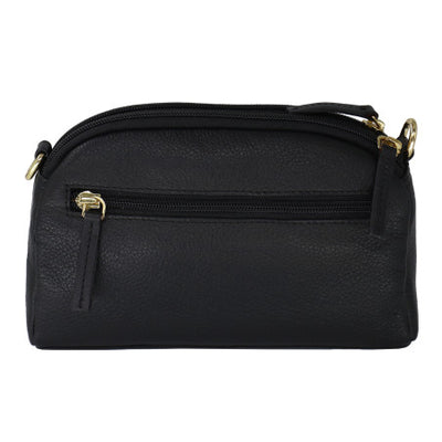 Baron Leather Oval Top Twin Zip Handbag