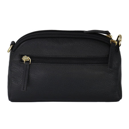 Baron Leather Oval Top Twin Zip Handbag