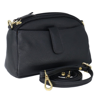 Baron Leather Oval Top Twin Zip Handbag