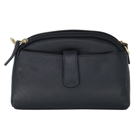 Baron Leather Oval Top Twin Zip Handbag