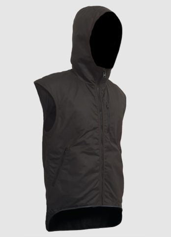 Styx Mill Fur Lined Oilskin Hooded Sleeveless Vest