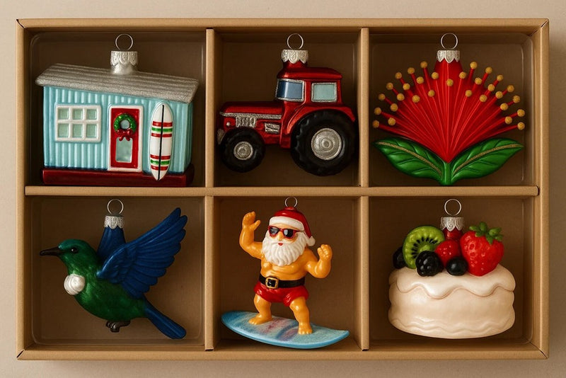 Moana Rd Glass Christmas Tree Decoration - Set of 6