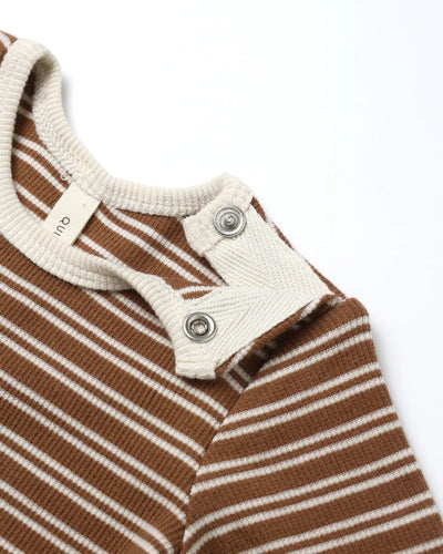 Quincy Mae - Ribbed Bodysuit - 2 Pack - Cedar Stripe - Acorns
