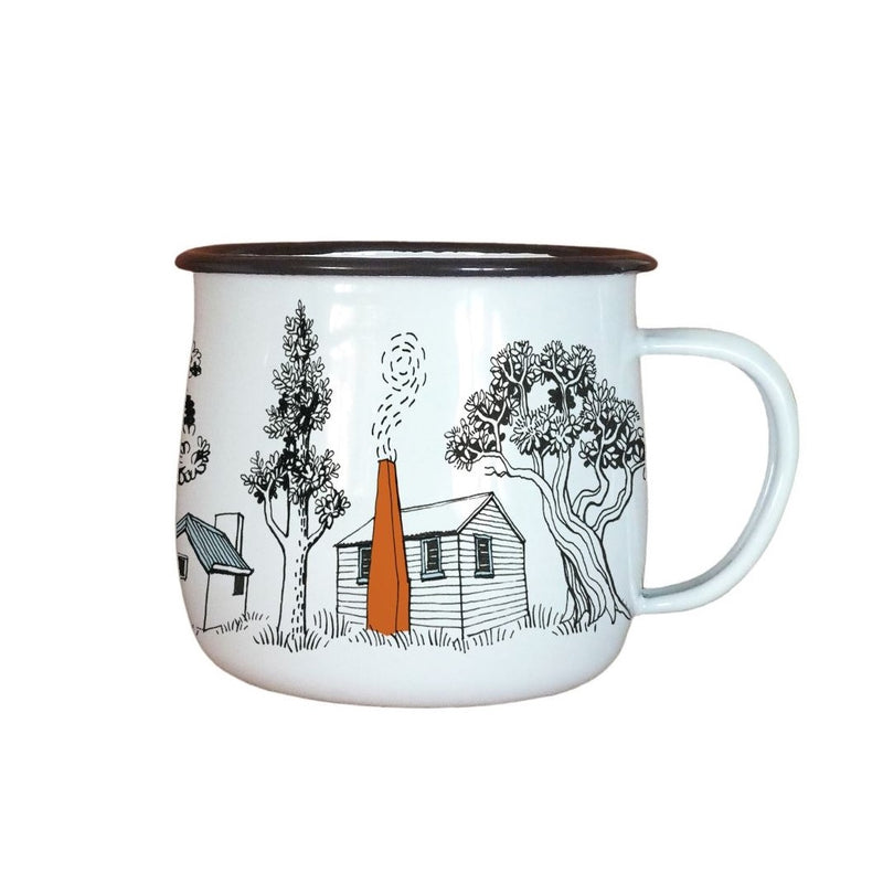 Wolfcamp and Stone - Back Country Huts - Enamel Mug