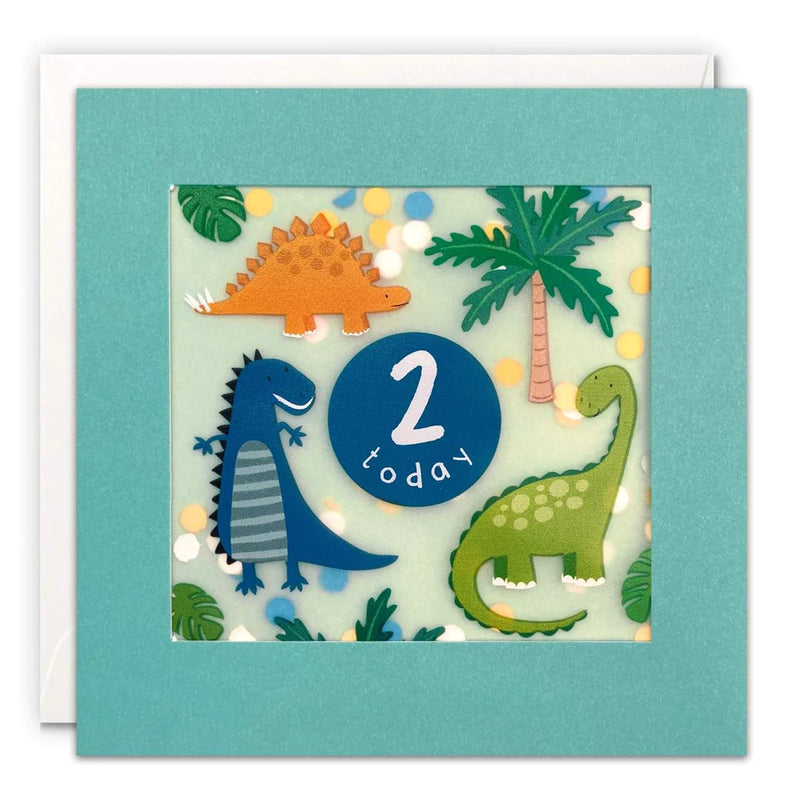 Age 2 Boy Dinosaur Shakies Card