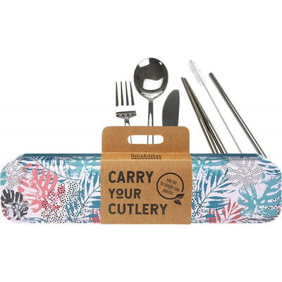 Retro Kitchen Cutlery Kit - Palm Fronds