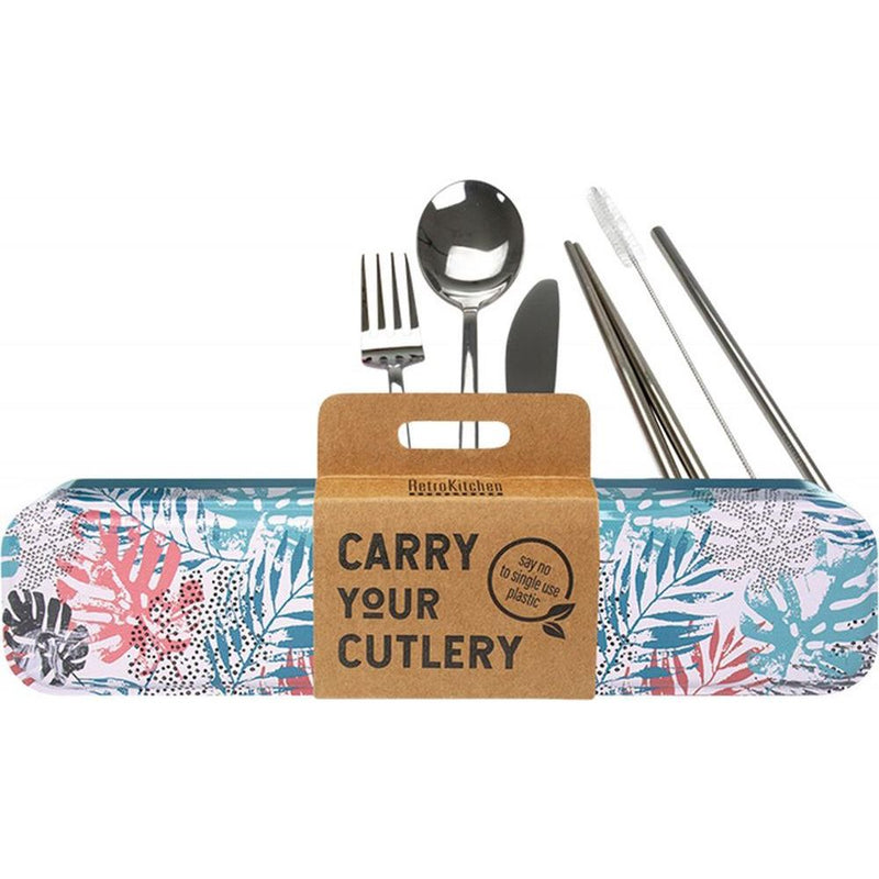 Retro Kitchen Cutlery Kit - Palm Fronds