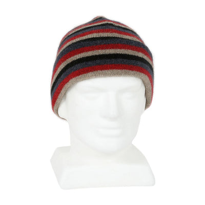 Lothlorian Possum Merino Multi Stripe Beanie