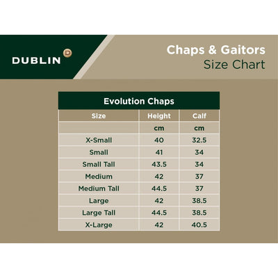 Dublin Evolution Rear Zip Half Chaps - Adults