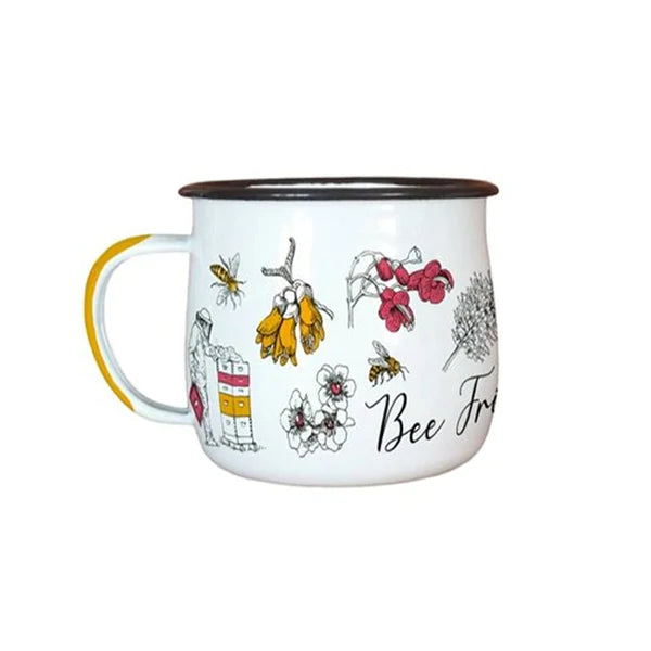 Wolfkamp and Stone - Bee Friendly Flowers - Enamel Mug
