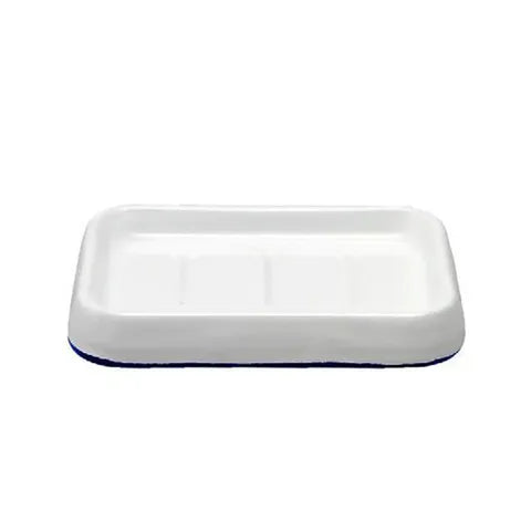 Falcon Enamel Soap Dish White with Blue Rim